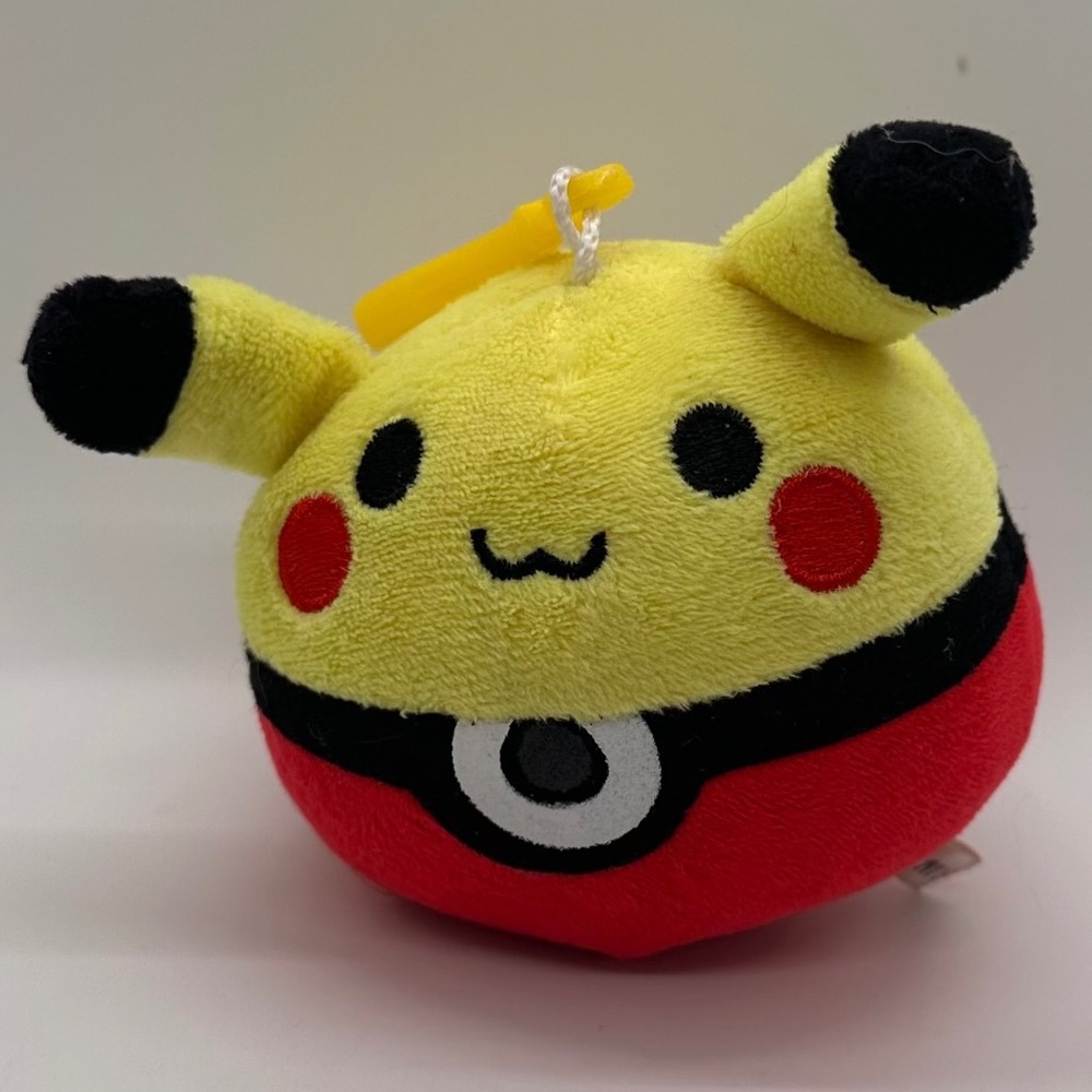 Pokemon Pikachu Plush Ball Clip On Keychain Cute Character Toy Stuffed Gamer